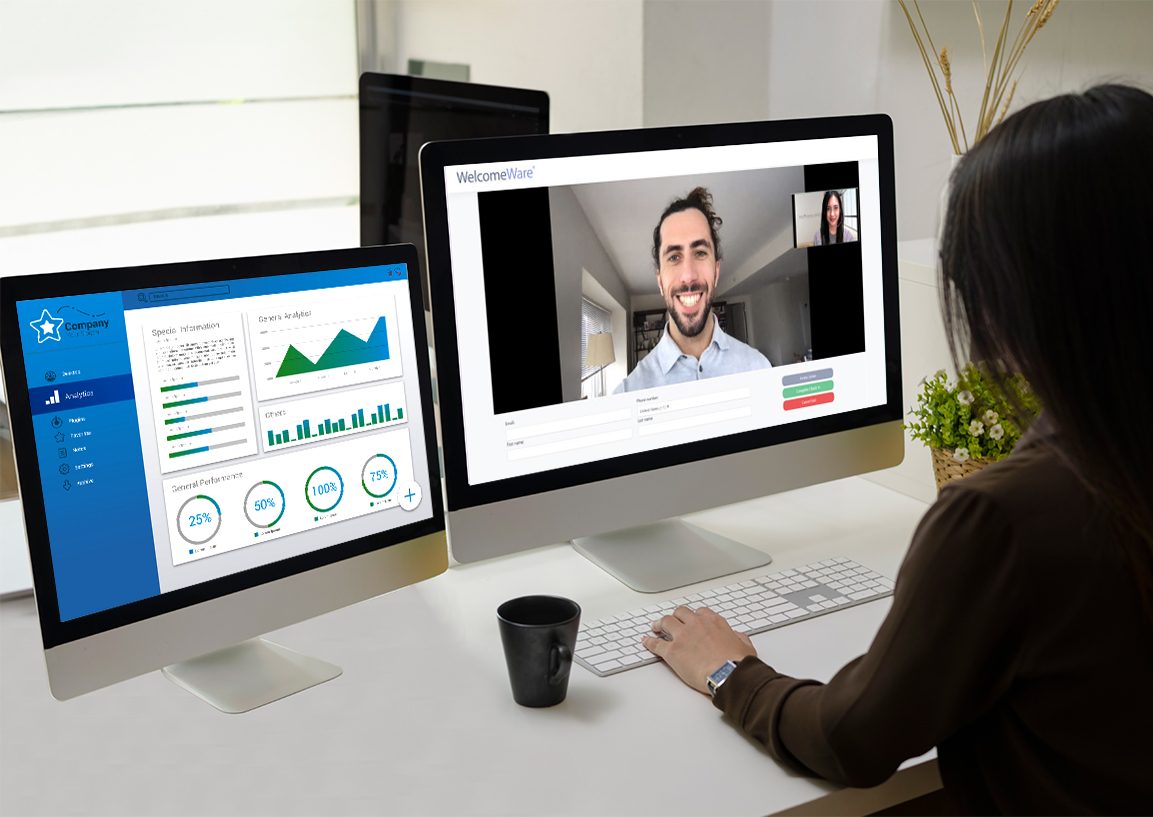 virtual receptionist assisting the guests