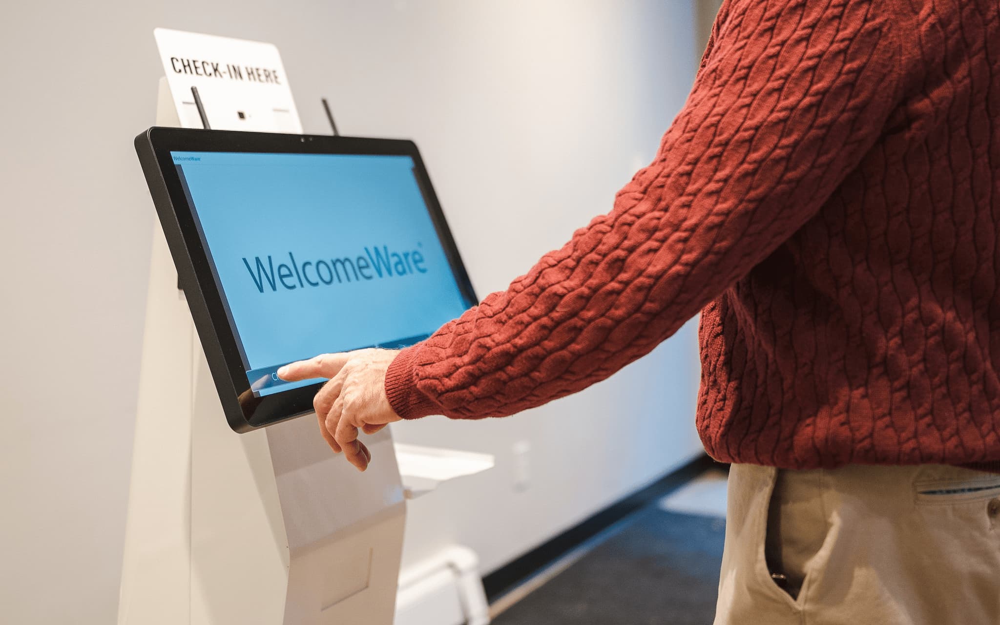 Patient uses WelcomeWare kiosk rather than Phreesia Healthcare