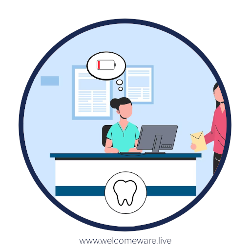 dental-front-desk-receptionist-undergoing-burnout Dental front desk receptionist undergoing burnout